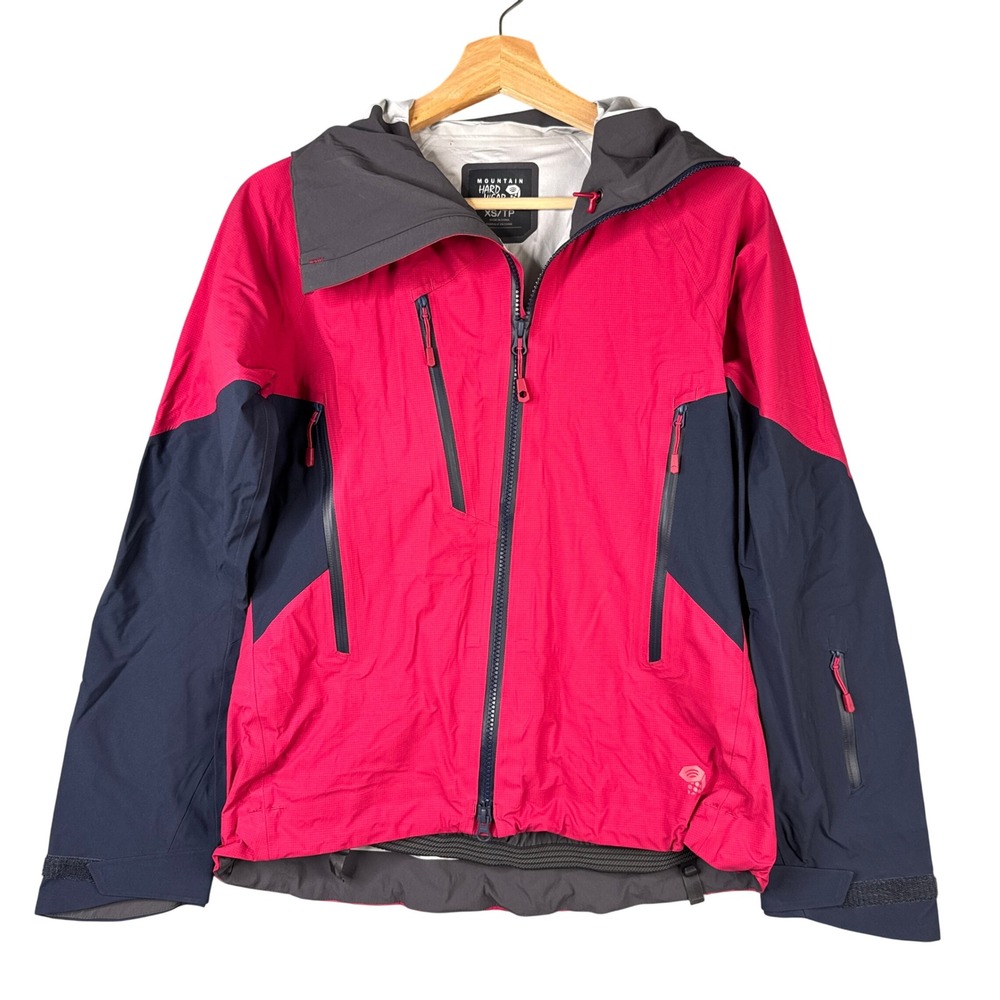 Mountain Hardwear Cloudseeker Jacket Womens XS Red Navy Blue Ski Shell OL7377